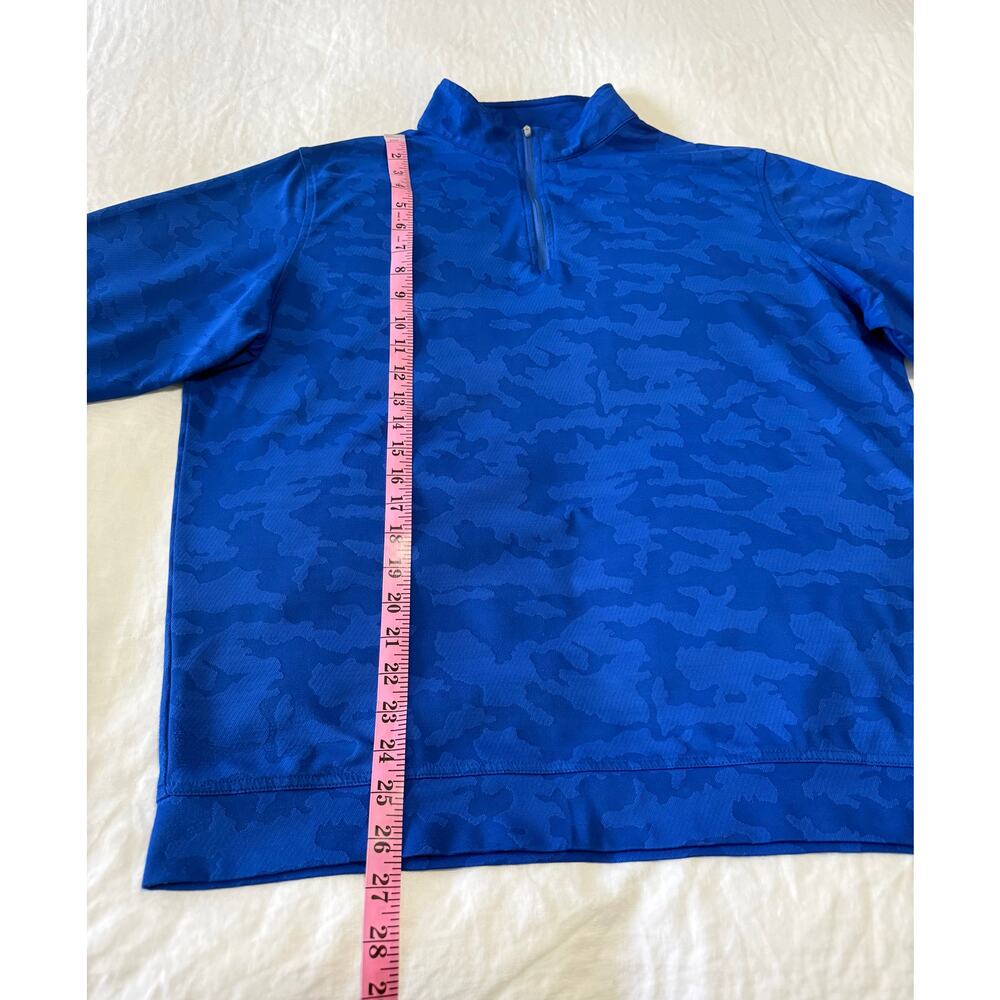 PETER MILLAR | Men’s L | Blue Perth Camo Crown Sport 1/4 Zip | Tuckaway Club EUC - Picture 3 of 10